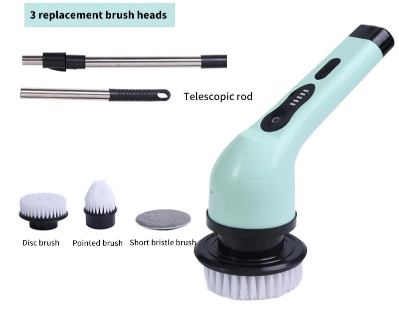 9-In-1 Electric Cleaning Brush Electric Spin Cleaning Scrubber Electric Cleaning Tools Parlour Kitchen Bathroom Cleaning Gadgets