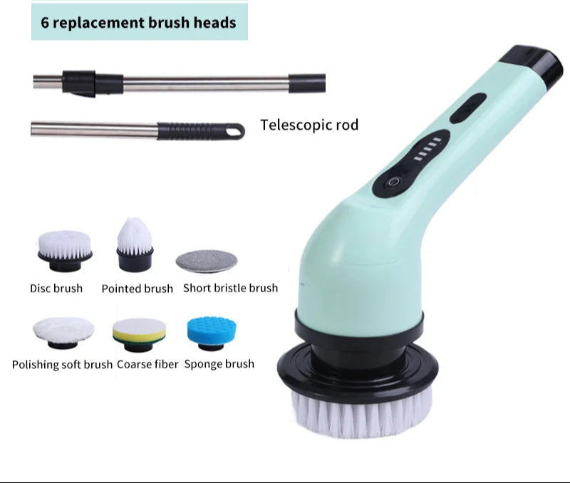 9-In-1 Electric Cleaning Brush Electric Spin Cleaning Scrubber Electric Cleaning Tools Parlour Kitchen Bathroom Cleaning Gadgets